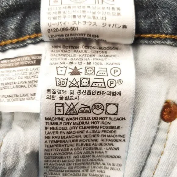 Levi's 501 Jeans Mens 34x34 Blue Dark Wash Faded Straight Classic Denim Rugged - Picture 11 of 12